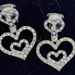 Elegant Silver Heart Earrings